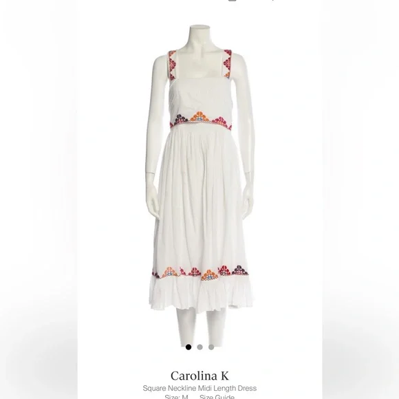 Carolina K | Dresses | Carolina K White Embroidered Maxi Dress M | Poshmark